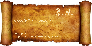 Novák Arnold névjegykártya